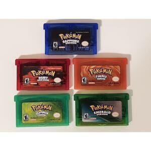 Lot of 5 Nintendo Gameboy Advance Pokemon Emerald Sapphire Ruby Fire Video Games